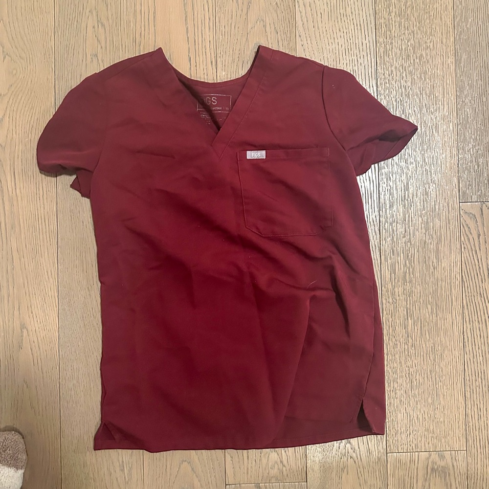 Burgundy Figs Scrub Top